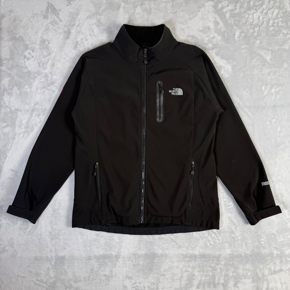 The North Face Softshell Jacket Mens XL Black Summit Series Windproof Full Zip